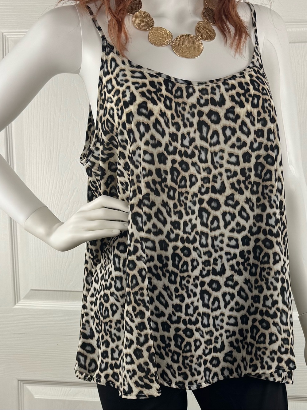 Apt. 9 Beige and Black Leopard Print Camisole